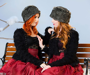 Dani Jensen and Marie McCray Redheads Heat up Winter Wonderland