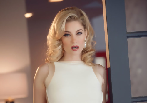 Charlotte Stokely Slips out of her Skirt
