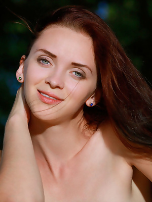 Helena B Beautiful Thin Redhead Shows Off In Natural Light